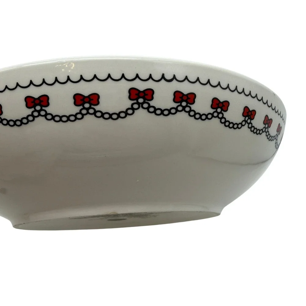 Hello Kitty Christmas serving Bowl Silver Buffalo Holiday Sanrio ceramic